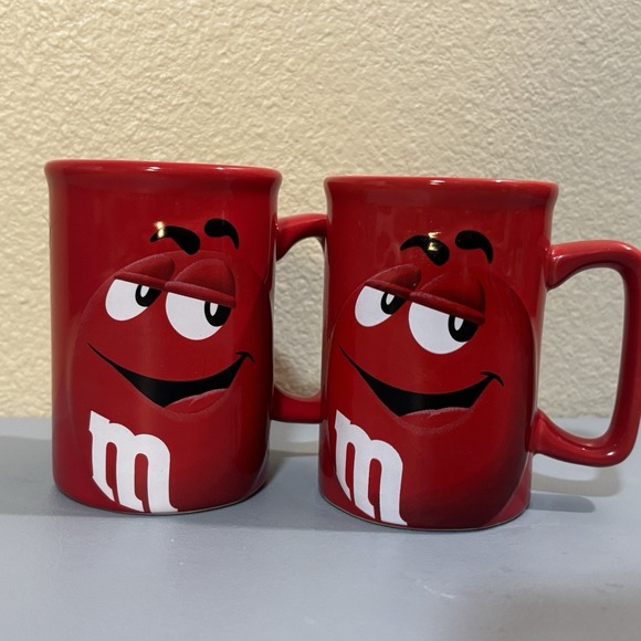 M&M'S Other - Two M&M's Red Mugs 12 oz Coffee Tea Cups Collectible Official Licensed 2011-2012